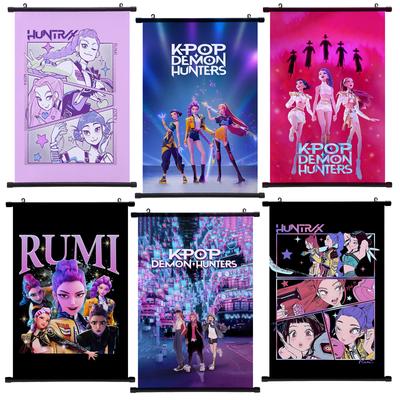 KPop Demon Hunters Plakat Hengende Maleri Huntrix Girl Zoey Rumi Mira Saja Gutter Kpop Hjemmedekor Plakat Veggrullplakat