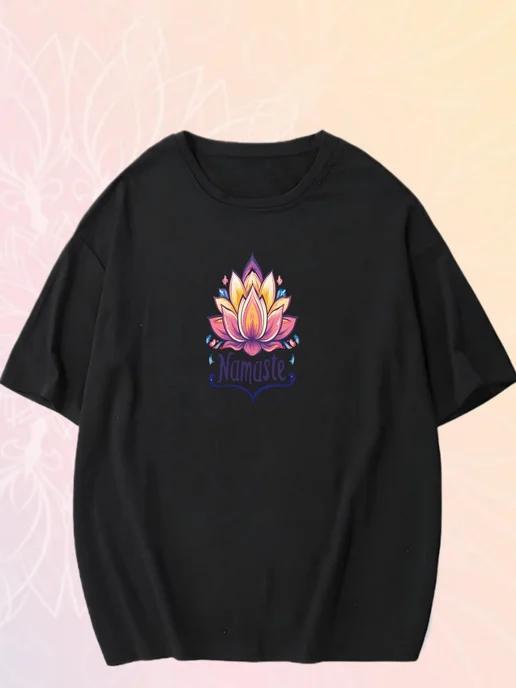 Oversized T-shirt with a yoga print 3XL