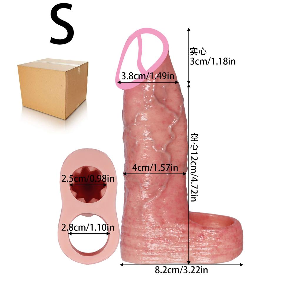 Super Realistic Male Penis Cover with Hollow Elongated and Thickened Protection Intimate Cover Penis Cover Adult Sex Product Cock Rings Male Sex Toys