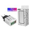 QC3.0 4-Port Fast USB Charger with EU/UK/AU Plug for Mobile Devices