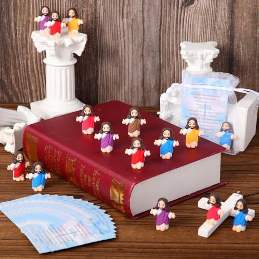 

Баридат 50 Наборов Мини Фигурки Иисуса с Молитвенной Карточкой и Мешочками Оптом Маленькие Фигурки Иисуса Крошечные Миниатюры для Религиозных Подарков на Вечеринку United States