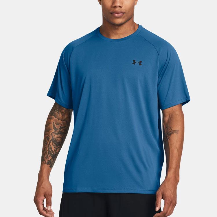 Under Armour UA Tech™ Logo Comfort Casual Crew Neck Short Sleeve T-Shirt Men T-Shirts Photon-Blue 1326413-406