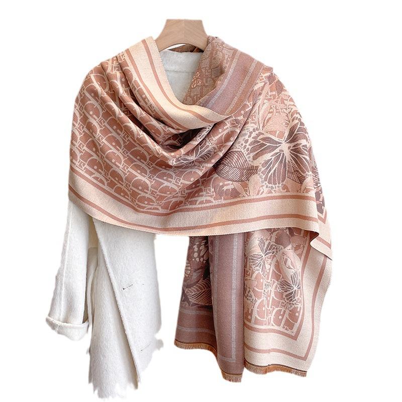 Scarf Women'S Air-Conditioned Room Shawl Thick Imitation Cashmere Thickened Windproof Scarf Letters