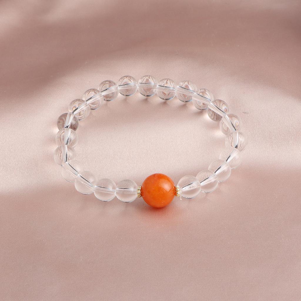 Bracelet White Crystal Gold Sun Aquamarine Natural Stone Crystal Bracelet Dopamine Versatile National Style Live