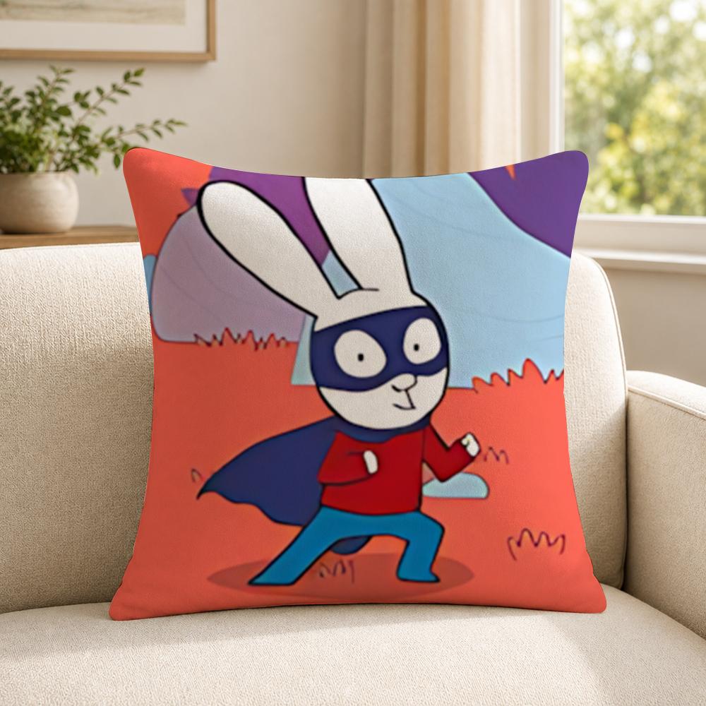 Cartoon Ssimon Rabbit Cushion Cover Shortplush Cushion Coverbreathableskinfriendlywashableroom Sofa Decor Gift