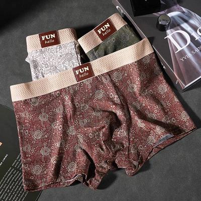 Herren Klassische Florale Baumwoll-Boxershorts - Antibakteriell, Atmungsaktiv, Bequeme Trunks