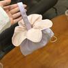 New Polyester Flower Drawstring Bag Portable Lightweight Wrist Bag Drawstring Closure Mini Purse Women Girls