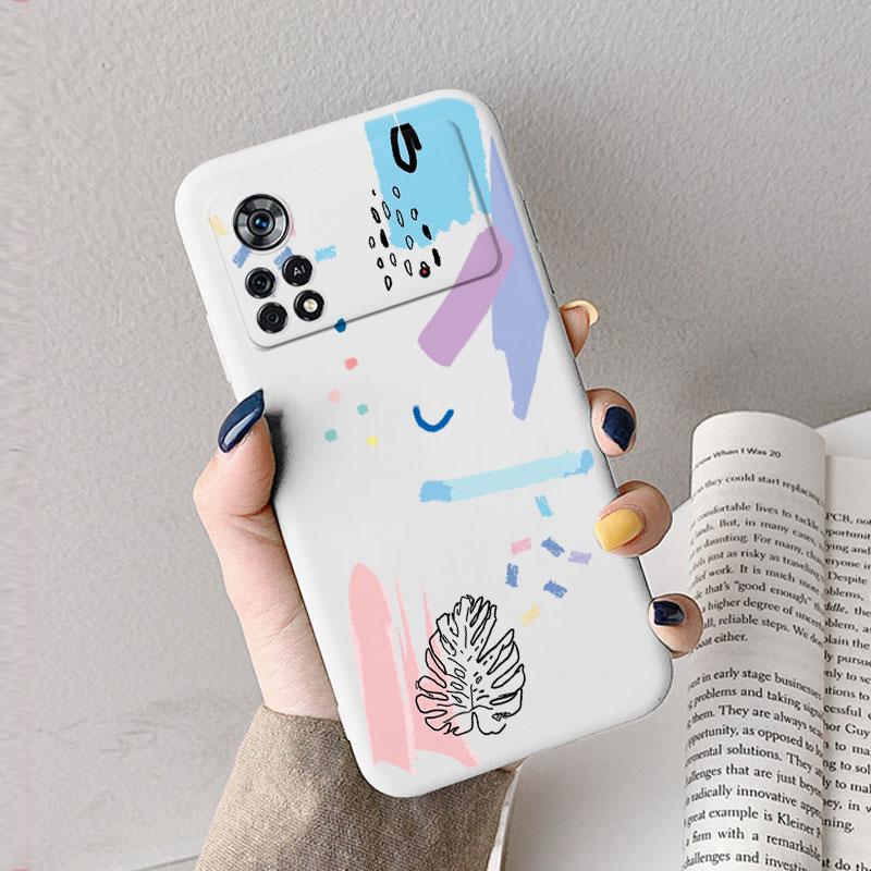 Case For Poco X4 Pro 5G Poco M4 Pro Cute Heart Flower Back Cover Soft Silicone Matte Protective Funda For Xiaomi Poco X6 X5 Pro