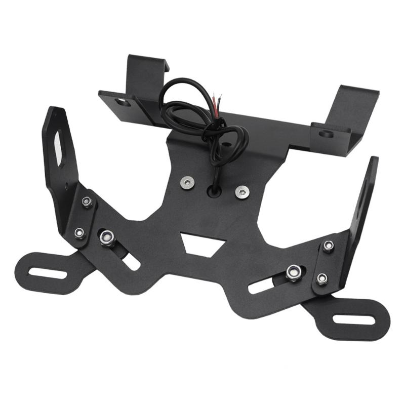 Motorcycle Rear License Plate Frame Motorbike Scooter Rear Light Mount Holder with LED Light Modification