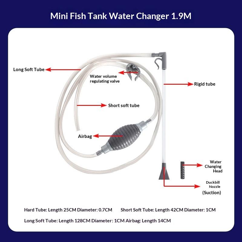Aquarium Siphon Water Changer Cleaner Siphon Pump For Fish Tank Water Change Fish Tank Cleaner Convenient Siphon