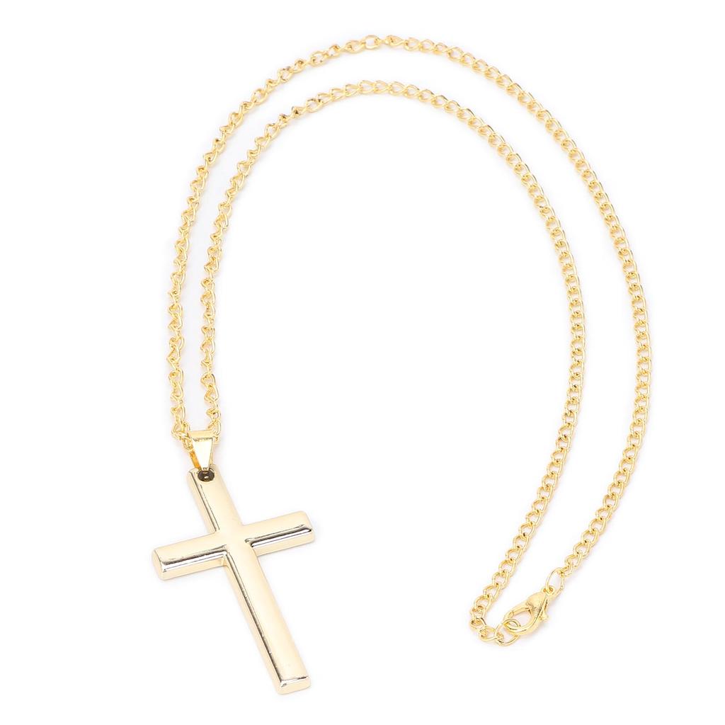 Unisex Temperament Cross Pendant Necklace Jewelry Rood Sweater Alloy Chain Easy MatchingGold