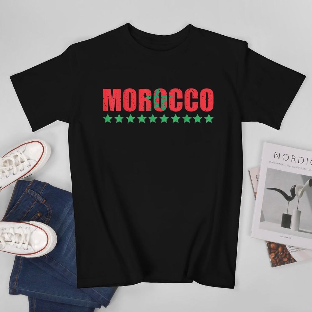 More Design Morocco Flag Moroccan Unisex Tshirt Tees Tshirt Oneck T Shirts Unisex Boys Clothing 100 Cotton