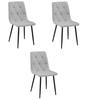 LIBRA Chair - Light Gray Fabric / Black Legs X 3