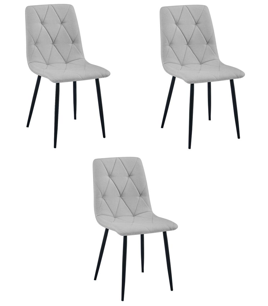 LIBRA Chair - Light Gray Fabric / Black Legs X 3
