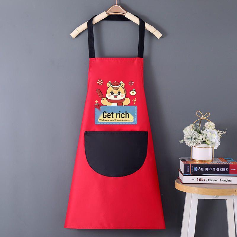 Women's Waterproof PVC Apron with Cooking Sleeves - Oil-Proof, Customizable, Half-Length Waist Design
