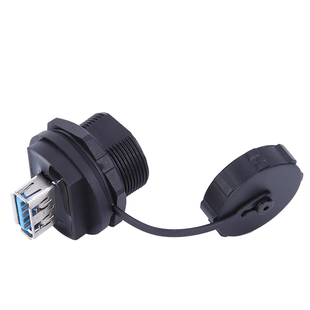 Waterproof USB Connector Copper Contact PA66 Insulator USB3.0 Double Female Dustproof Cover