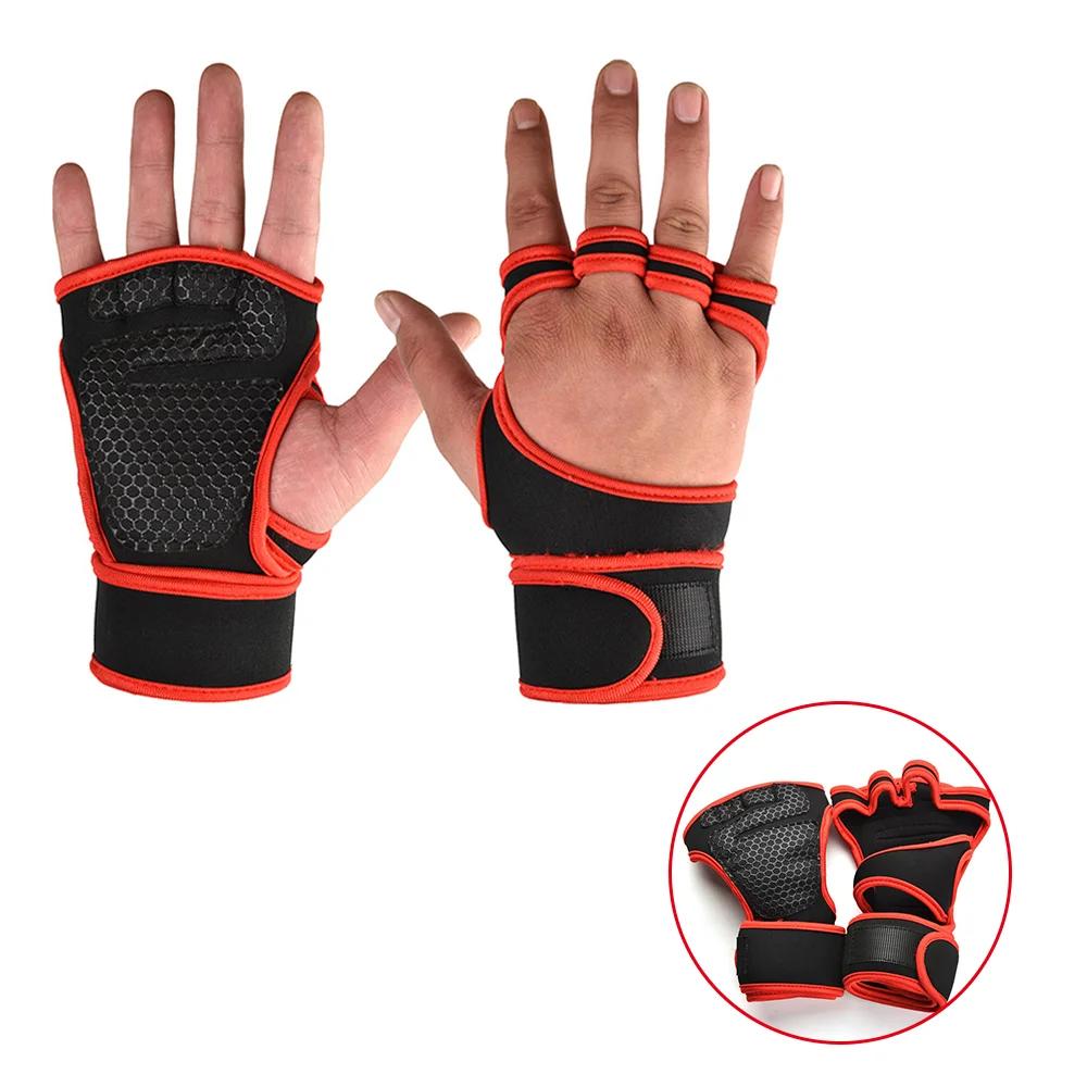 Non-slip Half Finger Training Gloves Weight Lifting Fitness Athletic Body Building Gymnastics Grips Gym Hand Palm Protector Gloves
