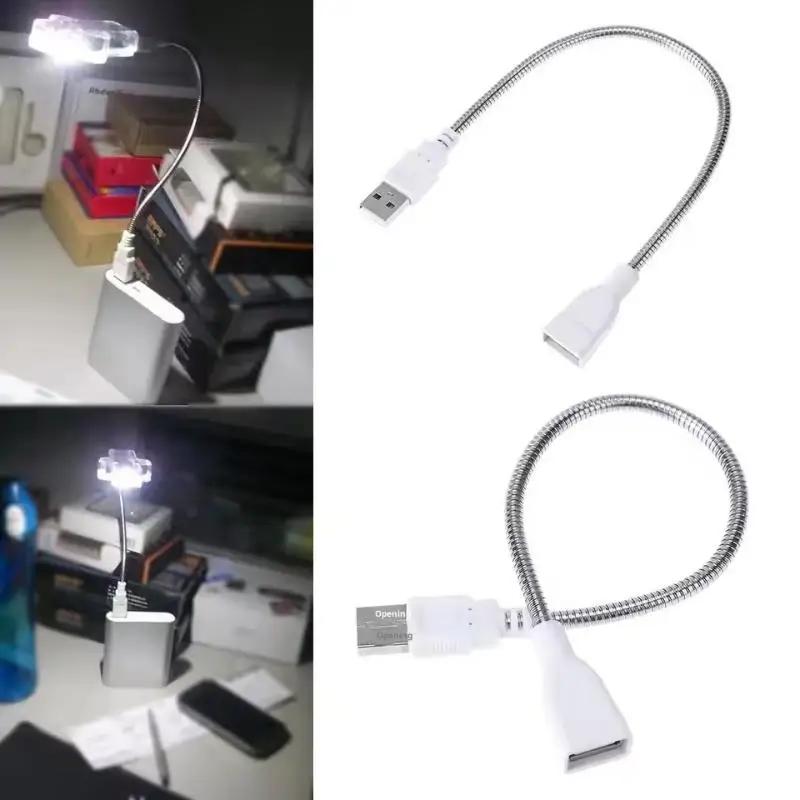 LED Light USB Extension Cord Fan Power Supply Adapter Cable Male To Female M20 Flexible Metal Hose