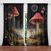 2pcs Enchanting Mushroom Floral Printed Curtains, Designed for Light Filtering, Quality Material, Ideal for Boho Fantasy Home W