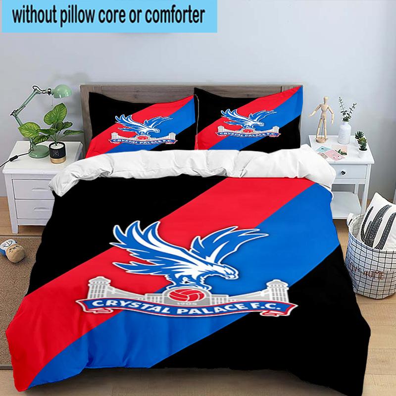 3pcs Crystal Fc Crest Printed Bedding Set Duvet Cover Closure Includes 1 Duvet Cover & 2 Pillowcases Bedding Sets Home Decor Gifts