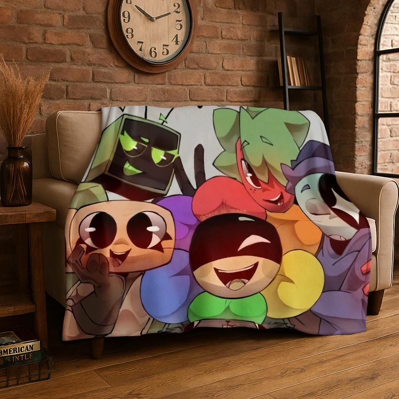Coperta morbida in flanella Dandy World Cartoon, Coperta calda e accogliente per letto, Divano, Divanetto, Camera da letto, Soggiorno, Viaggio, Campeggio