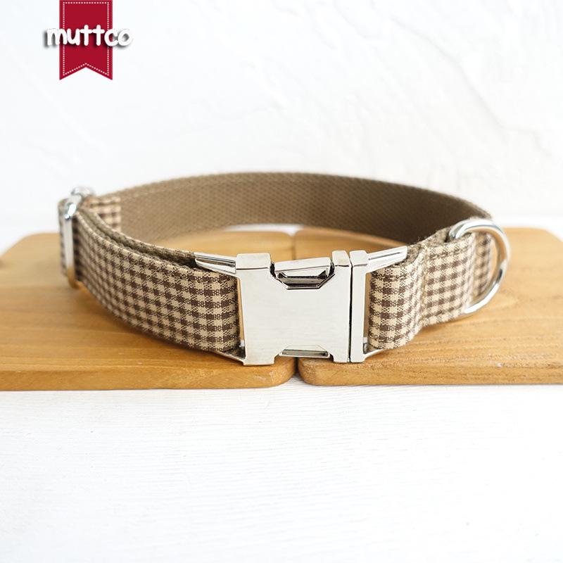 MUTTCO Coffee Color Metal Buckle Dog Collar UDC-072 - High-Quality, Simple Design Style XL