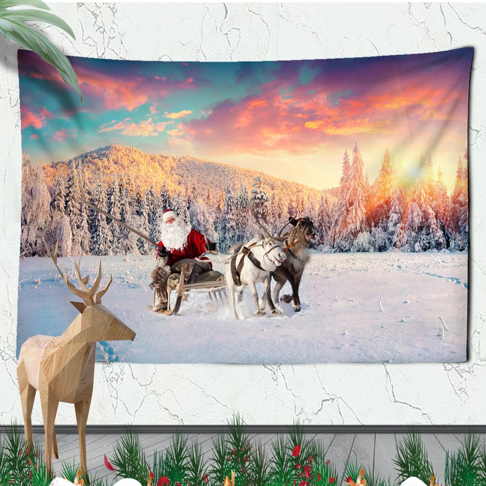Christmas Wall Hanging Christmas Fireplace Home Wall Christmas Snowman Tapestry Large Size Tapestry