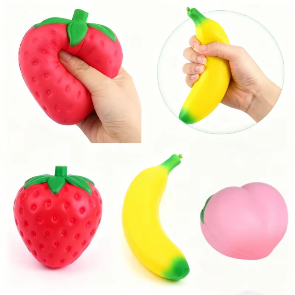 Strawberry Banana Peach Squishy Squeeze Toy Jumbo Squishy Slow Rising Toy Adults Kids