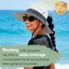 UPF 50+ Wide Visor Sun Hat for Women, Packable for Beach Hiking Gardening