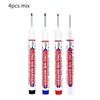 4/12 Pcs Waterproof Long Head Markers Deep Hole Marker Pen for Metal Carpenter Red/Black/Blue/Green Ink Woodworking Tools Marker