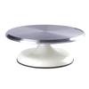 Zmart Cake Turntable, White, 12-inch, Aluminum Alloy + ABS, Round, for Cake Frame Making