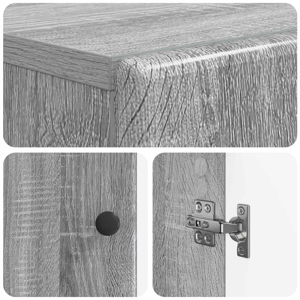 Bathroom Cabinet with Open Shelf BREDA Sonoma Grey
