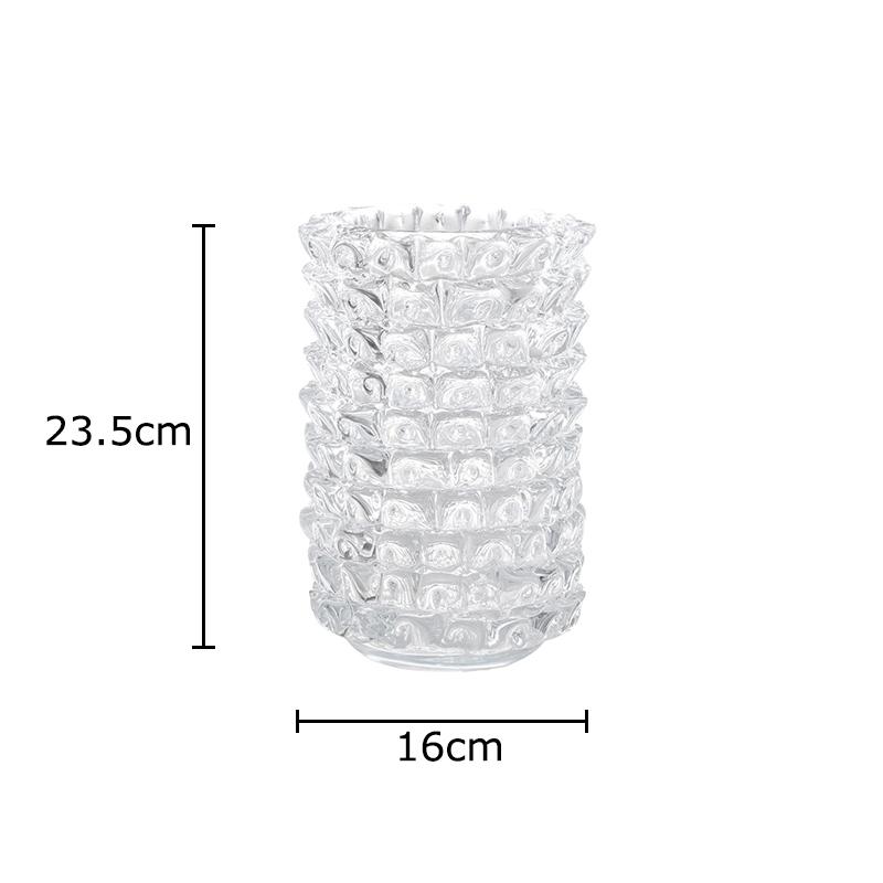 Transparent Wrinkle Glass Vase Desk Decoration Flower Arrangement Hydroponics Flower Pots Floral Vases Room Aesthetic Decor