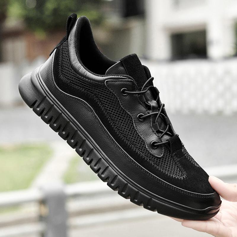 Fashion Genuine Leather Men's Casual Shoes Breathable Male Sneakers Comfortable Walking Shoes for Men Non-Slip Tenis Masculino Trainers