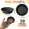 10Pcs Mini Tart Pans Egg Tart Molds with Removable Bottom Non Stick Fluted Cupcake Tins Tarts Quiche Pan for Pies Baking Tools