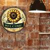 Metal Wall Art Sunflower Welcome Sign Rustic Aluminum Plaque Home Outdoor Decor