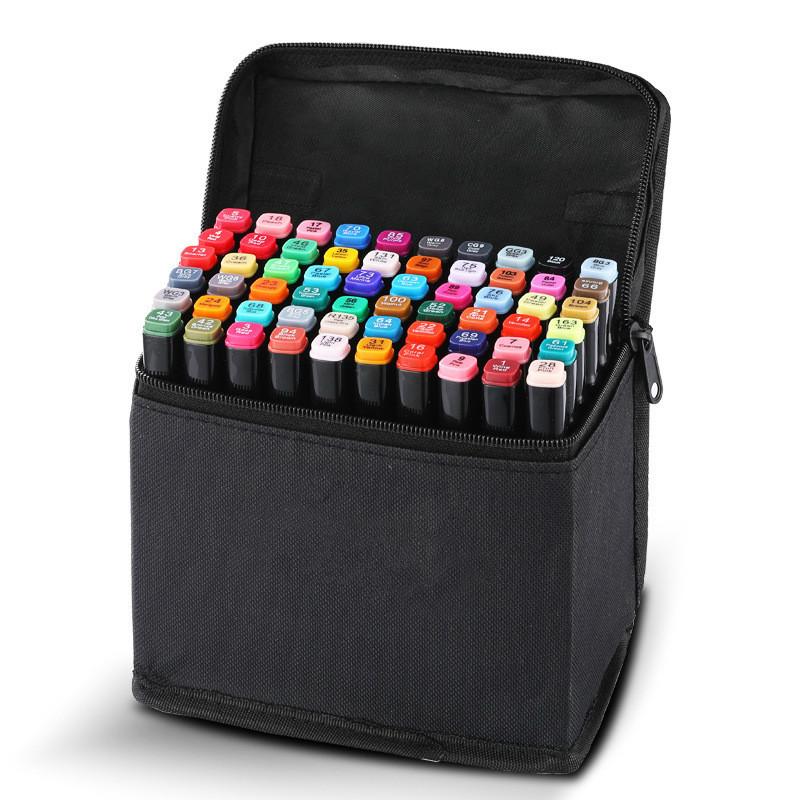 30/40/60/80 Color Markers Manga Drawing Markers Pen Based Sketch Felt-Tip Oily Twin Brush Pen Art Supplies
