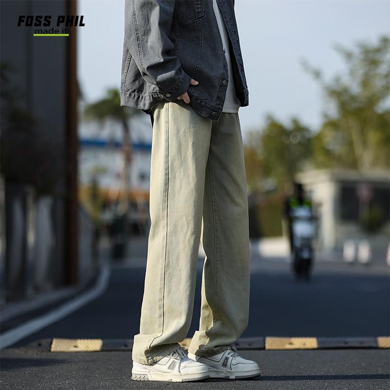 Foss Phil Men's Relaxed Wide-Leg Straight Jeans 505