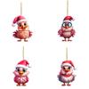 Cute Pink Cartoon Chicken Car Ornament Christmas Tree Decoration For Festive Home Dcor