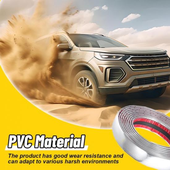 Chrome Trim Molding Strip Car Door Window Bumper Side Edge Protector 220MM*5M