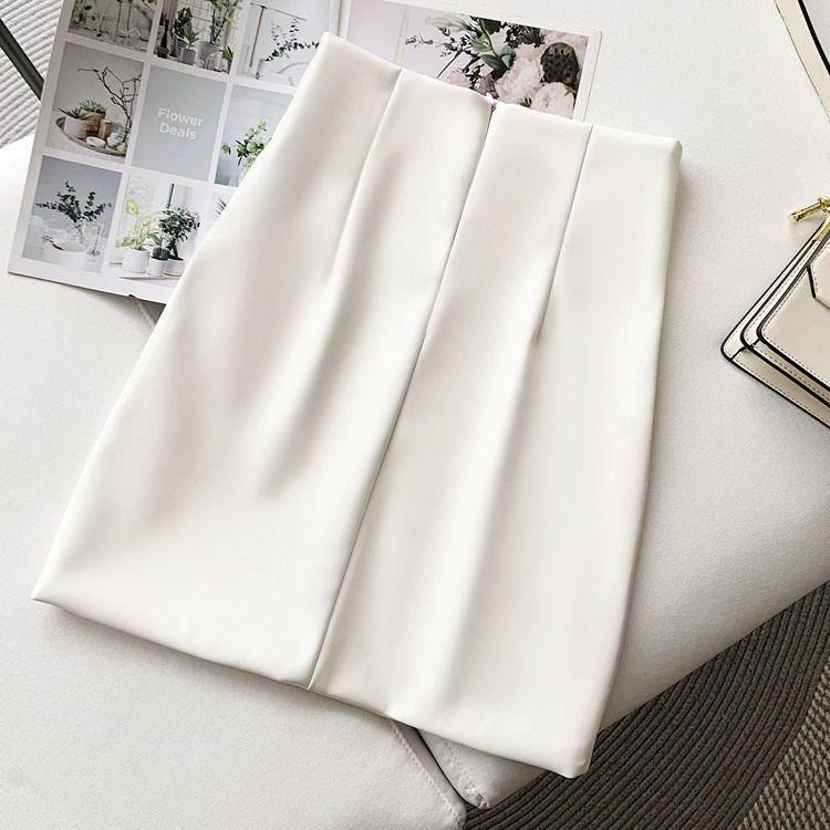 White PU Skirt Women High Waist Bodycon Mini Skirts Fashion Ladies
