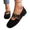 Spring Autumn 2026 Women Fashion Buckle Strap Plus Size Shoes for Women 35-43 Flats Round Toe Non-slip Shoes Zapatos De Mujer