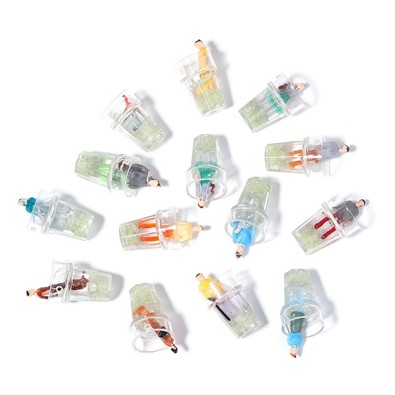 10 Stück Acryl-Getränkebecher Mini-Anhänger Für Basteln Handy-Kette Schlüsselanhänger Herstellung Dekorative Accessoires DIY Süße Schmuckzubehör