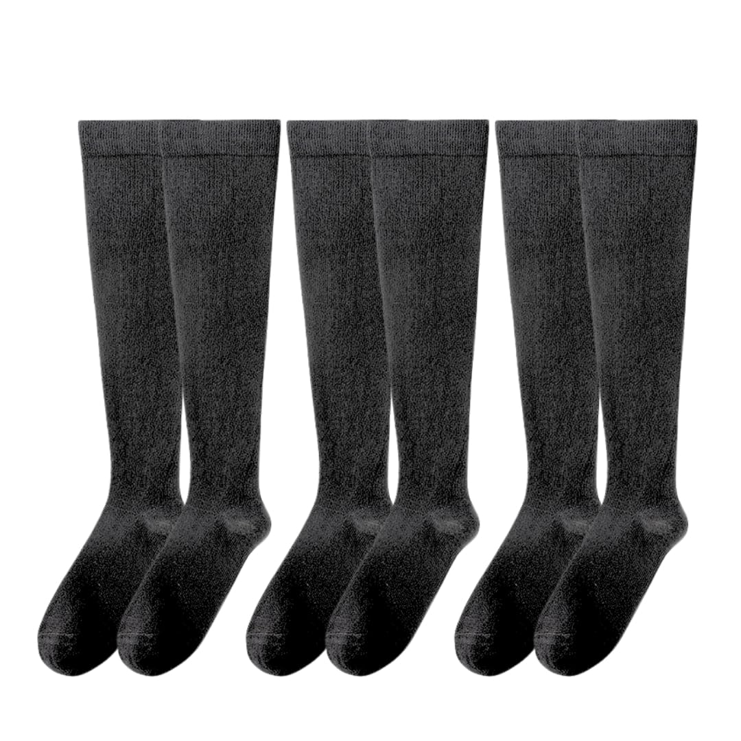 

AQshop Compression Cotton for Standing and School 3 Women s Socks, Blend, Black, Work, Commuting, (Black, Medium, Pairs)