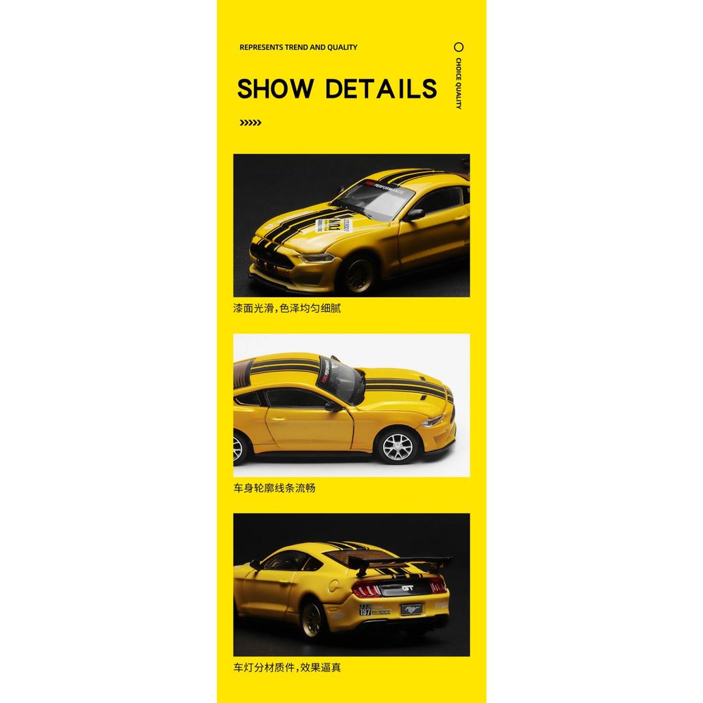 1/42 Ford Mustang GT 2018 Assembly Modification Series Alloy Diecast Car Model Trendy Home Decoration Miniatures Birthday
