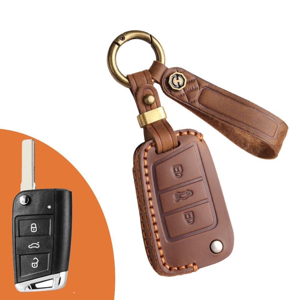 Premium Auto-Schlüsselhülle für Volkswagen Magotan Lavida Faltstil Luxus Auto-Schlüsselhülle