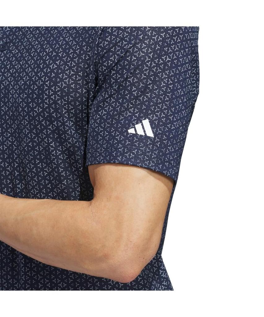 Golf CLIMACOOL Trigon Pattern Mesh Shirt for [Adidas Golf] Short-Sleeve Men, Black/Carbon