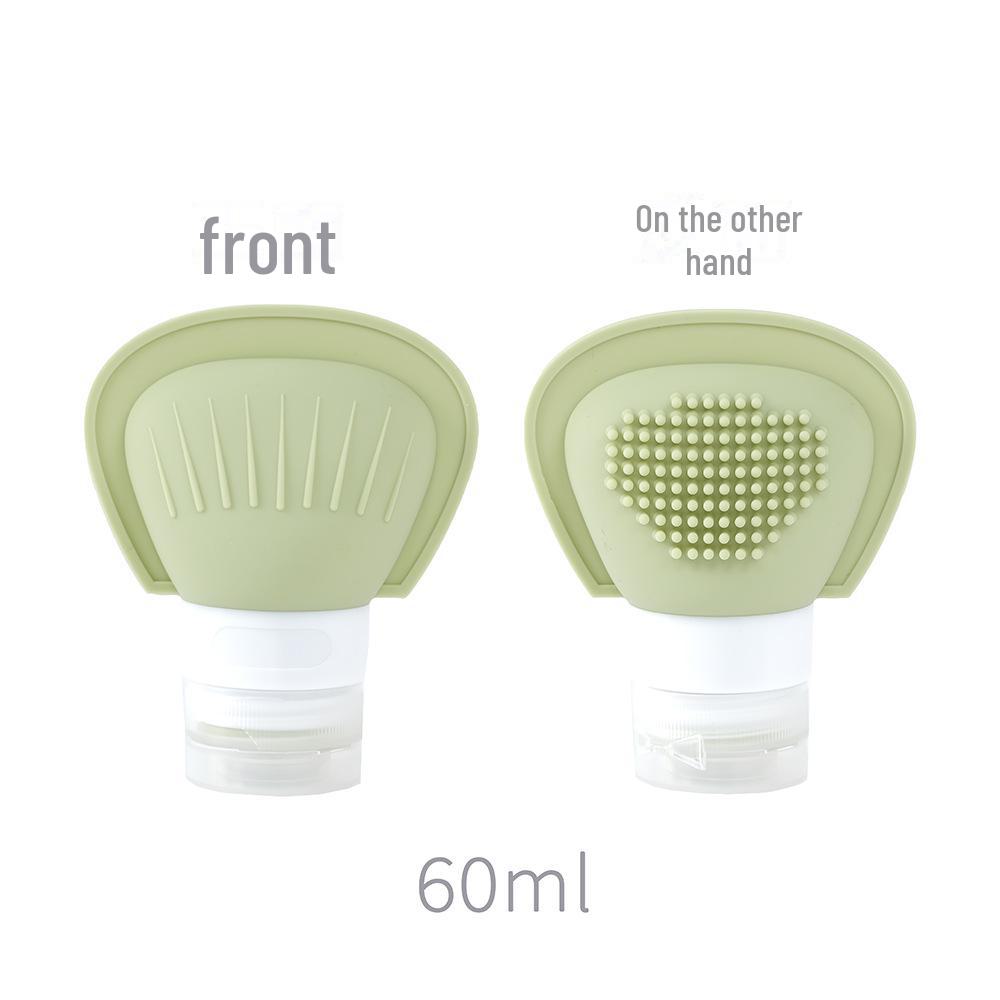 

Портативный силиконовый набор многоразовых дорожных бутылок для геля для душа и шампуня three pack 60ML зелёный