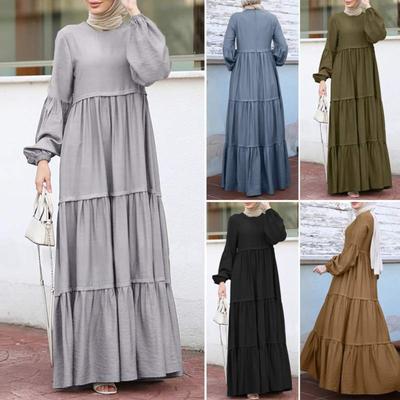 Women's Flared Dress, Casual Round Neck Long Dress