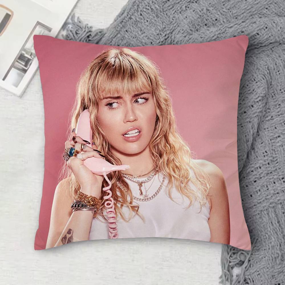 MMiley Cyrus Doublesided Printed Square Decorative Cushion Cover for Sofa Living Room Home Decor